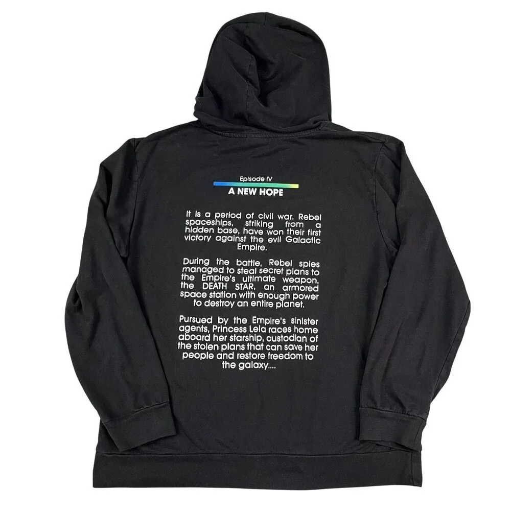 Star Wars A Long Time Ago‎ Black Hoodie Sz Large
